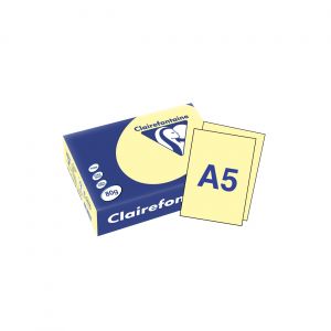 Clairefontaine Papier A5 couleur Troph&eacute;e - 80g - Ramette de 500 feuilles - Jaune Canari