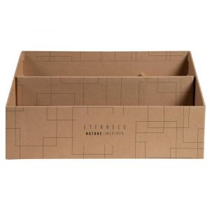 EXACOMPTA Trieur vertical / porte lettres 3 compartiments carton Eterneco - Brun motifs g&eacute;om&eacute;triques