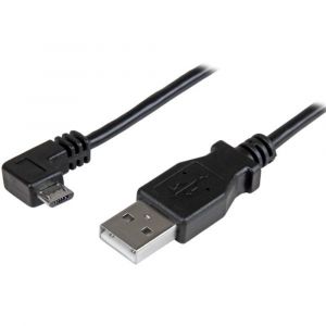 StarTech.com C&acirc;ble USB vers Micro USB coud&eacute; &agrave; angle droit de 50 cm - 0,25 mm&sup2; - M/M - Noir, 0,5 m, USB A, Micro-USB A, USB 2.0, M&acirc;le/M&acirc;le, Noir USBAUB