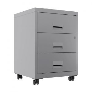 Caisson mobile Pratic - 3 tiroirs - Aluminium