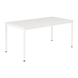 Table de restauration Budget 160 x 80 cm - Plateau Blanc - Pieds métal Blanc