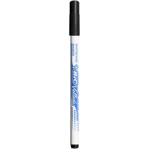 BIC Velleda 1721 Feutres pour Tableau Blanc Effa&ccedil;ables &agrave; Sec Pointe Conique Fine - Noir