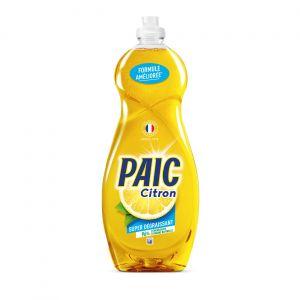 PAIC Liquide vaisselle main concentr&eacute; citron jaune - Flacon 750 ml