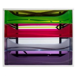 EXACOMPTA Module de classement Ecobox Linicolor 4 tiroirs - Arlequin