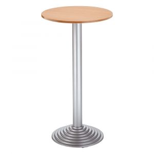 Gu&eacute;ridon CAFETERIA pied fonte H. 110 cm - Plateau H&ecirc;tre - Pied Aluminium
