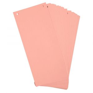 EXACOMPTA Paquet 100 fiches intercalaires horizontales unies perfor&eacute;es - 105x240mm - Rose