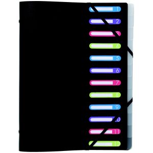 Exacompta Chemise de classement 3 rabats, polypropyl&egrave;ne, noir, A4