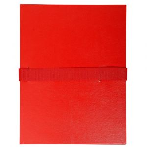 EXACOMPTA Chemise extensible balacron sans rabat sangle scratch - 24x32cm - Rouge