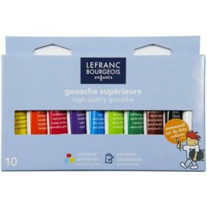LEFRANC & BOURGEOIS LEFRANC BOURGEOIS Bo&icirc;te brochable en carton de 10 tubes de gouache 10ml. Coloris assortis