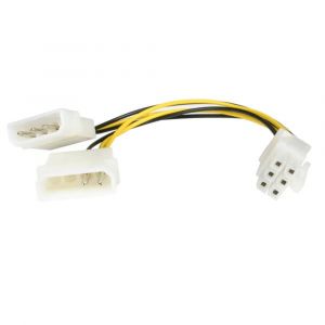 StarTech.com C&acirc;ble adaptateur d'alimentation LP4 vers carte graphique PCI Express &agrave; 6 broches de 15 cm - M/M, 0,153 m, Molex (4-pin), PCI-E (6-pin), M