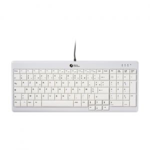 Bakker Elkhuizen Clavier UltraBoard 960 V2 Compact filaire USB-C / USB-A - Argenté / Blanc