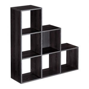 Module bibliothèque multicases Escalier -  6 cases - Noir