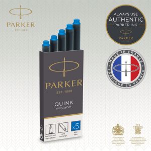 Parker Cartouche d'encre pour stylo plume - Boite de 5 recharges - Bleu