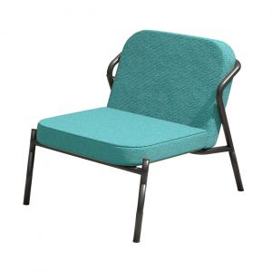 Chauffeuse d'accueil Medso en tissu Bleu - pieds m&eacute;tal Noir