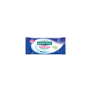 Sanytol Lingettes d&eacute;sinfectantes Nettoyant WC fra&icirc;cheur marine - Paquet de 72 lingettes