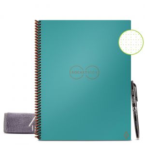 Rocketbook Core Cahier &agrave; spirale connect&eacute; r&eacute;utilisable A4 21 x 29,7 cm - 32 pages - Bleu