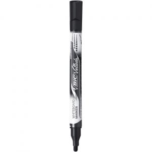 BIC Velleda Feutres pour Tableau Blanc Effaçables à Sec Pointe Conique Large 2,3 mm - Marqueur Encre Liquide noir