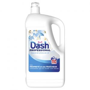 Dash Professional 2-en-1 Lessive liquide - Parfum lotus et lys - Bidon de 110 doses