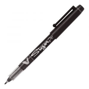 Pilot V-Sign Pen Stylo feutre &agrave; capuchon pointe moyenne 2 mm - Noir