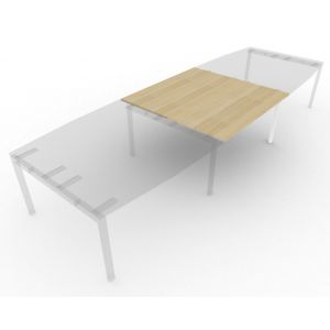 Extension pour table de réunion tonneau - gamme ARCHE - L.140 x P.140 x H.72 cm - plateau Chêne - pieds Blanc