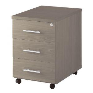 Caisson mobile Axiome - L.42 x H.58 x P.60 cm - 3 tiroirs - Ch&ecirc;ne gris&eacute;