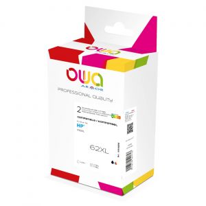OWA Cartouche d'encre compatible HP 62XL - K10410OW - Pack de 2 (Noir + Couleur)
