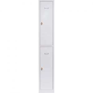 Vestiaire métal Budget monobloc 1 colonne L.30 cm - 2 casiers - Gris
