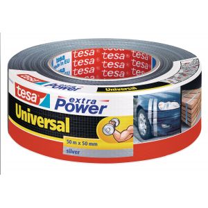 tesa&reg; Extra Power Universal ruban adh&eacute;sif, 48&nbsp;mm&nbsp;x&nbsp;50&nbsp;m, tissu renforc&eacute;, argent