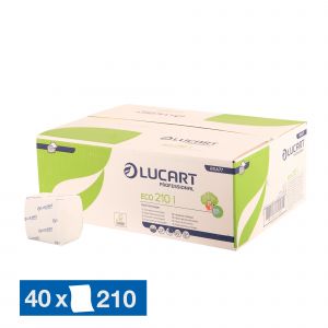 LUCART Papier toilette plié blanc 210 1er prix Lucart Professional, 40 paquets