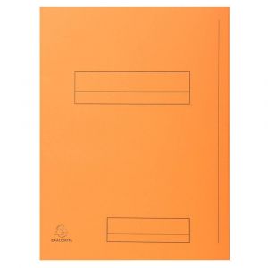 EXACOMPTA Paquet de 50 chemises imprim&eacute;es 2 rabats SUPER 210 - 24x32cm - Orange