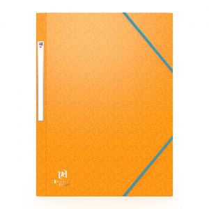 Oxford Chemise 3 rabats Bicolor Recyc+ A4 &eacute;lastique couverture carte orange