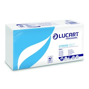 LUCART Serviettes de table en papier Lucart 1 pli, coloris blanc, lot de 12 x 200