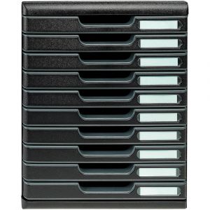 EXACOMPTA Module de classement Modulo Ecoblack 10 tiroirs ferm&eacute;s - Noir