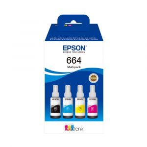 Epson 664 EcoTank 4-colour Multipack, Noir, Cyan, Magenta, Jaune, EcoTank L555 EcoTank L355 EcoTank ET-4500 EcoTank ET-2650 EcoTank ET-2600 EcoTank ET