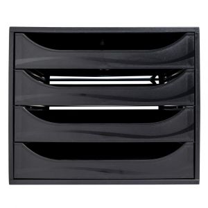 EXACOMPTA Module de classement Ecobox Ecoblack 4 tiroirs - Noir