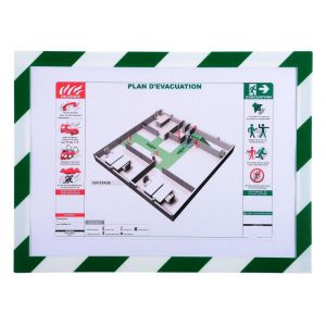 EXACOMPTA Pochette d'affichage magn&eacute;tique de s&eacute;curit&eacute; A4 - Blanc/vert