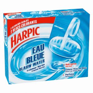 Harpic Blocs cuvette WC anti-tartre et d&eacute;sodorisant Eau Bleue (lot de 2)