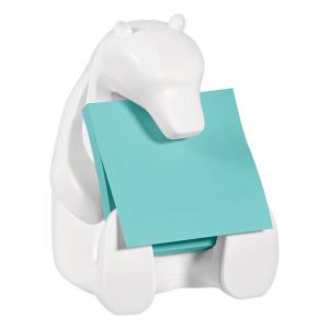 Post-it D&eacute;vidoir ours blanc pour Z-Notes repositionnables 76 x 76 mm - 1 bloc de 90 feuilles bleues offert