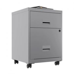 Caisson mobile Pratic - 2 tiroirs - Aluminium