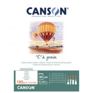 CANSON Bloc papier dessin 'C' &agrave; grain, A3, 180 g/m2
