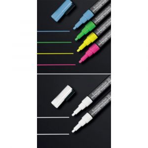 Marqueur &agrave; craie 20, pointe ogive: 1 - 2 mm, blanc