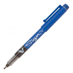 Pilot V-Sign Pen Stylo feutre &agrave; capuchon pointe moyenne 2 mm - Bleu