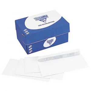 Clairefontaine Enveloppe blanche Premium DL 110 x 220 mm 90g sans fen&ecirc;tre - autocollante bande protectrice - Lot de 250