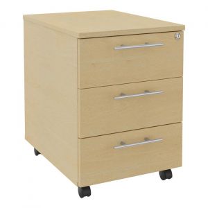 Caisson mobile Axiome - L.42 x H.58 x P.60 cm - 3 tiroirs - H&ecirc;tre