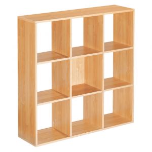 Module bibliothèque multicases Classic -  9 cases - Hêtre