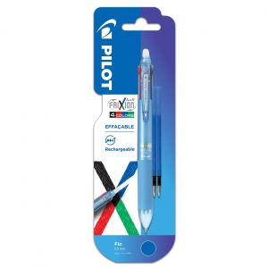 Pilot Recharge pour stylo 4 couleurs roller encre gel effaçable FriXion Ball - Pointe fine  - Bleu - Pochette de 2