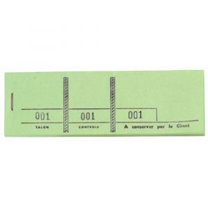 EXACOMPTA Bloc passe-partout 100 feuillets num&eacute;rot&eacute;s de 3 volets - Format 4,8x15 cm - Vert