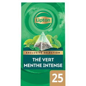 Lipton Exclusive Selection Th&eacute; Vert Menthe Intense 25 Sachets Pyramide