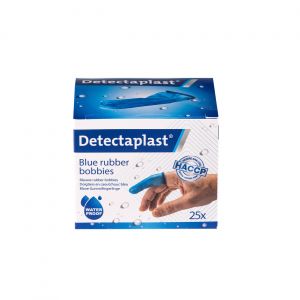 Detectaplast Doigtier en caoutchouc bleu - HACCP - Waterproof - Bo&icirc;te de 25