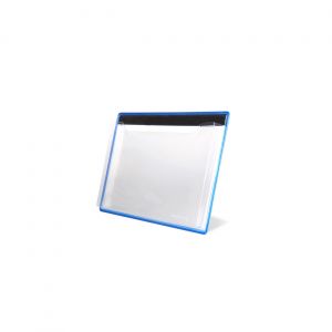 DJOIS by Tarifold Prot&egrave;ge document mural magn&eacute;tique A4 paysage en PVC rigide cadre m&eacute;tal Bleu - lot de 5